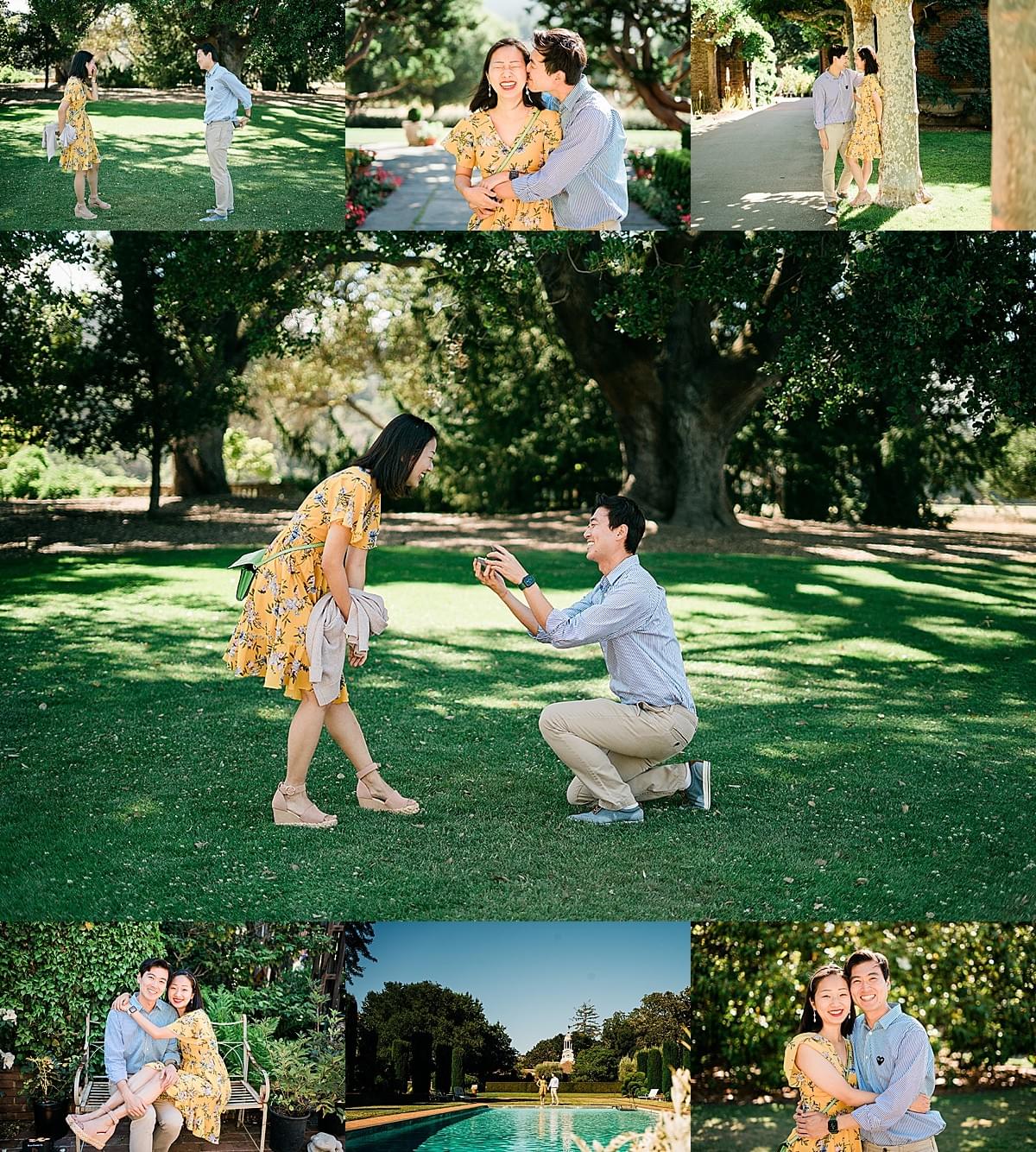 Surprise proposal photography at Filoli Gardens in Woodside, California